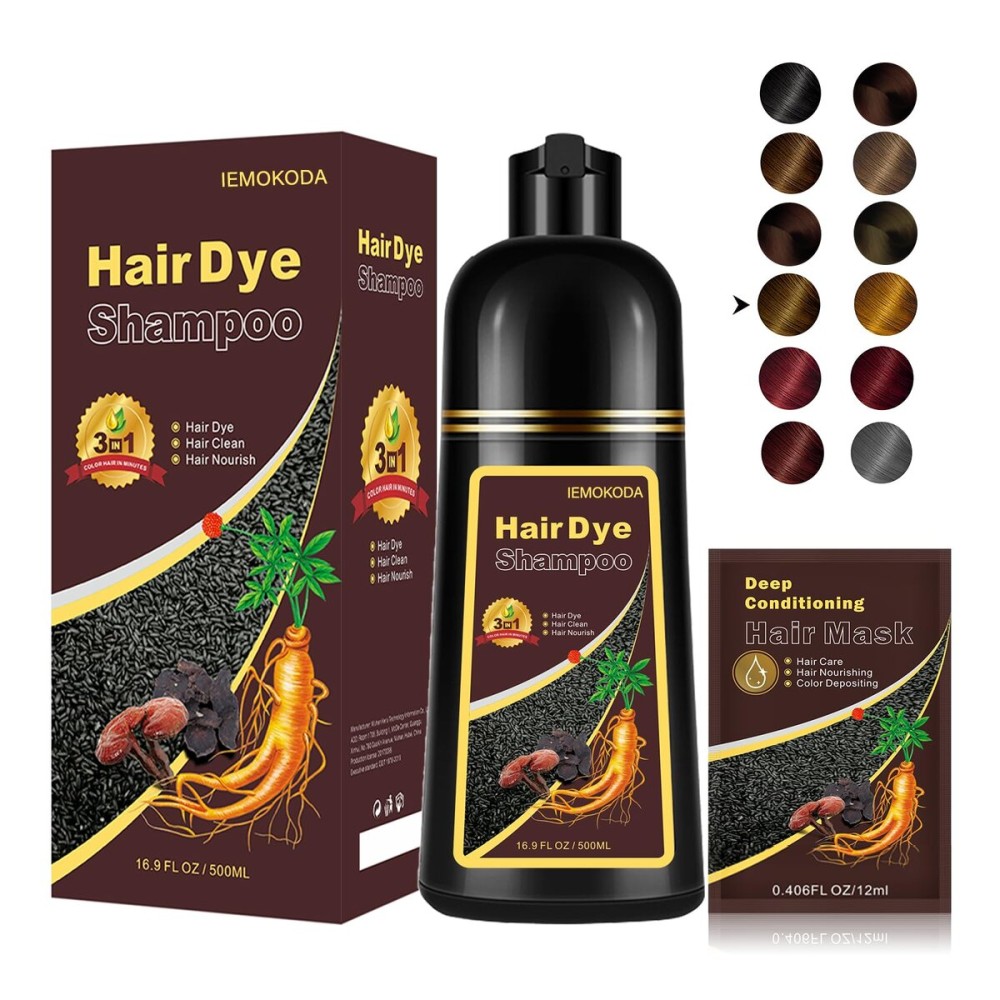 Natural Chestnut Brown Hair Dye Shampoo 3 in 1, Instant Brown Hair Shampoo, Hair Color Shampoo, Shampoo Para Canas Mejur & Champu Para Canas, Shampoo Hair Dye (Chestnut Brown)