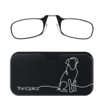 ThinOptics Universal Pod Case + Rectangular Reading Glasses, Dog Line, 44mm + 1