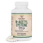 NAC Supplement N-Acetyl Cysteine (1,000mg Per Serving 500mg Per Cap, 210 Capsules) (Third Party Tested) with Odor Masking Technology to Boost Glutathione Levels by Double Wood