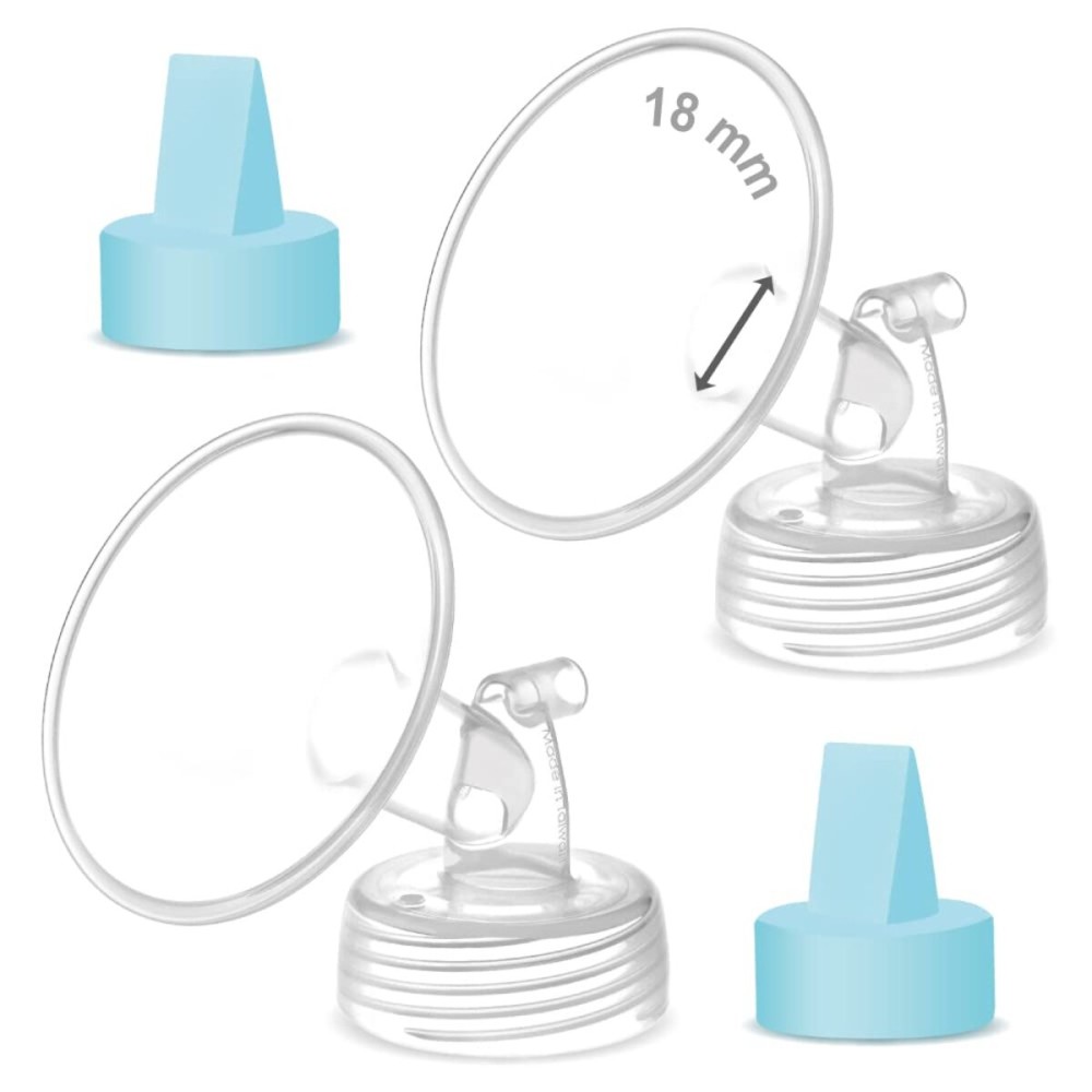 Maymom Pump Part Compatible with Spectra Ameda Luna Pumps, Inc Wide Mouth 18mm Flange Blue Duckbill Valve; Not Original Spectra S1 S2 9 Plus Synergy Gold Replacement Pump Parts Accessories