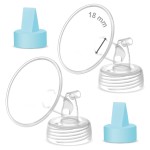 Maymom Pump Part Compatible with Spectra Ameda Luna Pumps, Inc Wide Mouth 18mm Flange Blue Duckbill Valve; Not Original Spectra S1 S2 9 Plus Synergy Gold Replacement Pump Parts Accessories