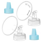 Maymom Pump Part Compatible with Spectra Ameda Luna Pumps, Inc Wide Mouth 20mm Flange Blue Duckbill Valve; Not Original Spectra S1 S2 9 Plus Synergy Gold Replacement Pump Parts Accessories