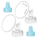 Maymom Pump Part Compatible with Spectra Ameda Luna Pumps, Incl Wide-Mouth 21mm Flange Blue Duckbill Valve; Not Original Spectra S1 S2 9 Plus Synergy Gold Replacement Pump Parts Accessories