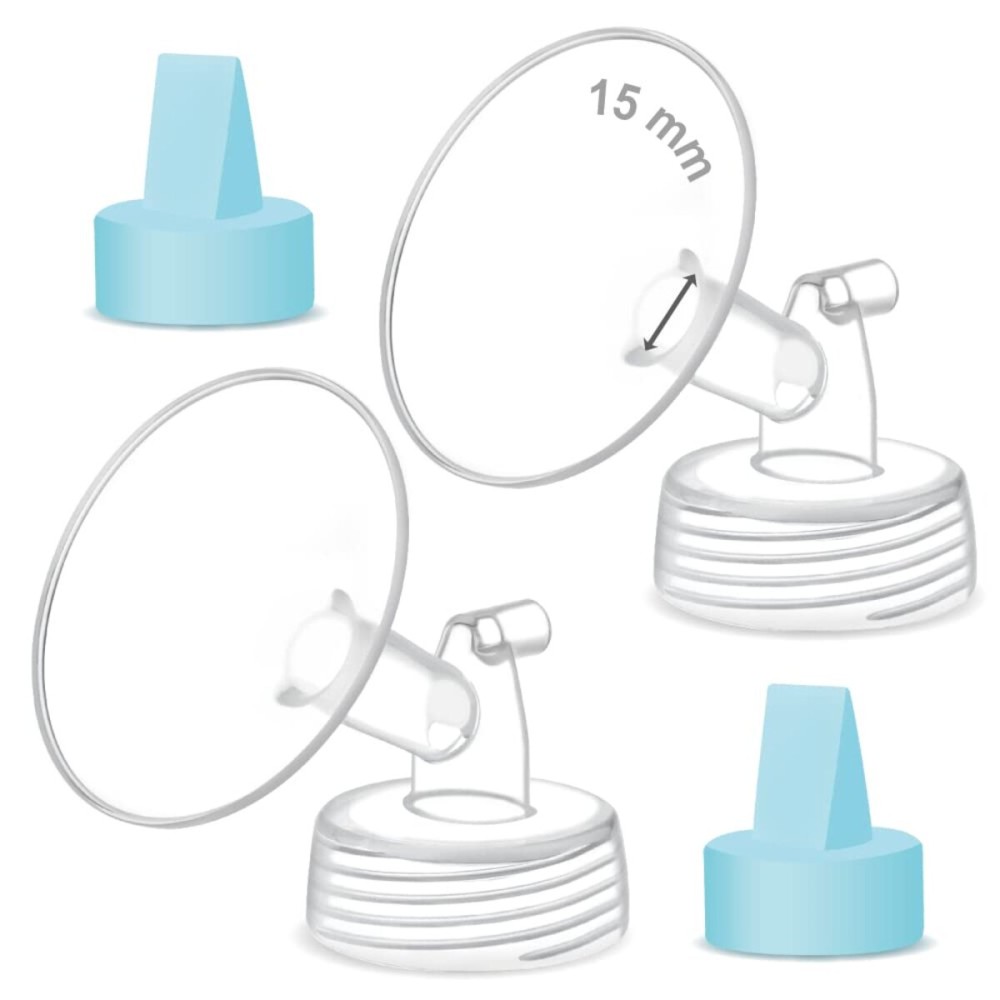 Maymom Pump Part Compatible with Spectra Ameda Luna Pumps, Inc Wide Mouth 15mm Flange Blue Duckbill Valve; Not Original Spectra S1 S2 9 Plus Synergy Gold Replacement Pump Parts Accessories