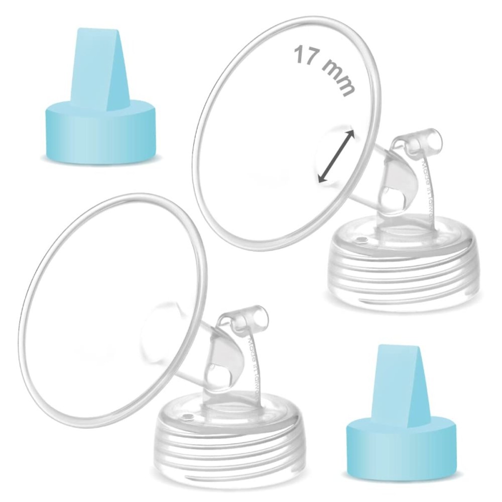 Maymom Pump Part Compatible with Spectra Ameda Luna Pumps, Inc Wide Mouth 17mm Flange Blue Duckbill Valve; Not Original Spectra S1 S2 9 Plus Synergy Gold Replacement Pump Parts Accessories