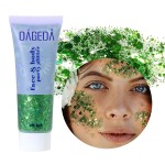 DAGEDA Green Body Glitter Gel, St Patricks Day Face Glitters Body Sequins Shimmer, Chunky Glitter for Face Hair Nails, Mardi Gras Decorations Festival Glitter Makeup 50ml