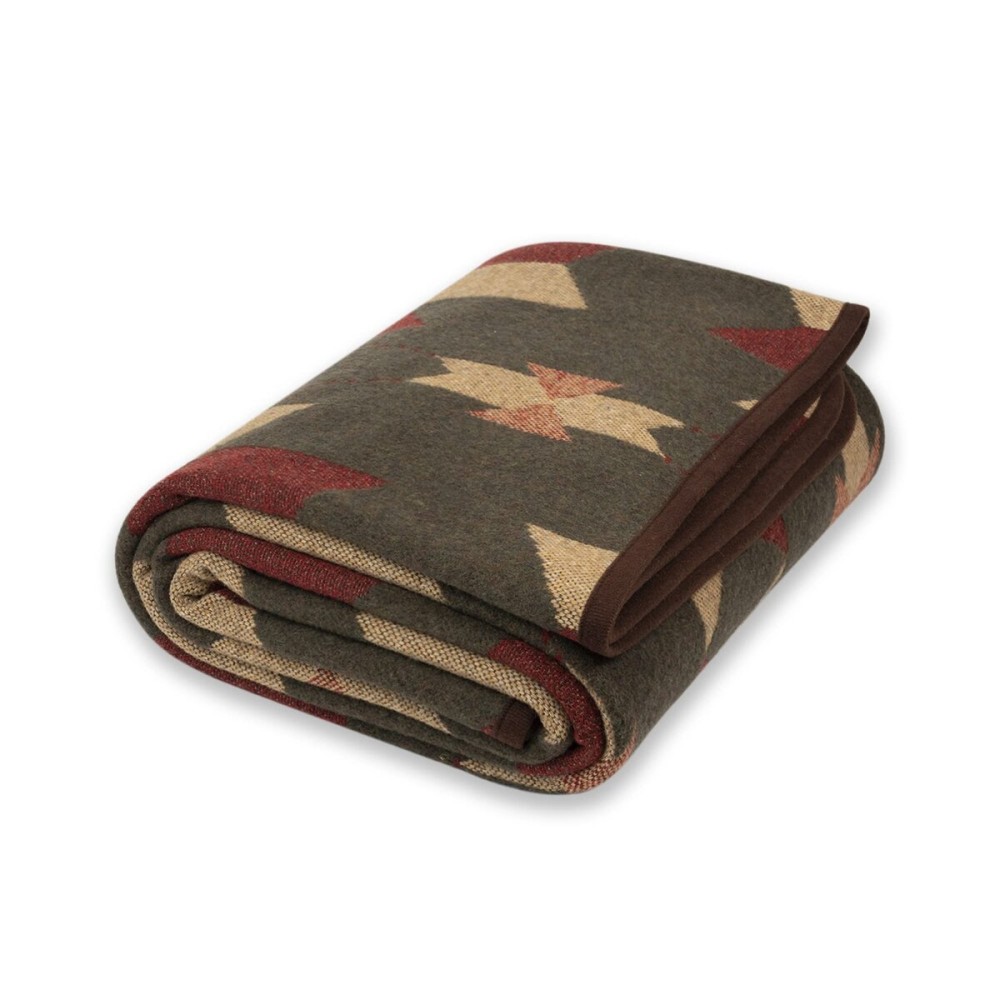 PuTian Merino Wool Blanket - 87 x 63 Great for Bed, Couch, Camping, Outdoors, Travel & Emergency -Large Warm Soft Washable Wool Throw