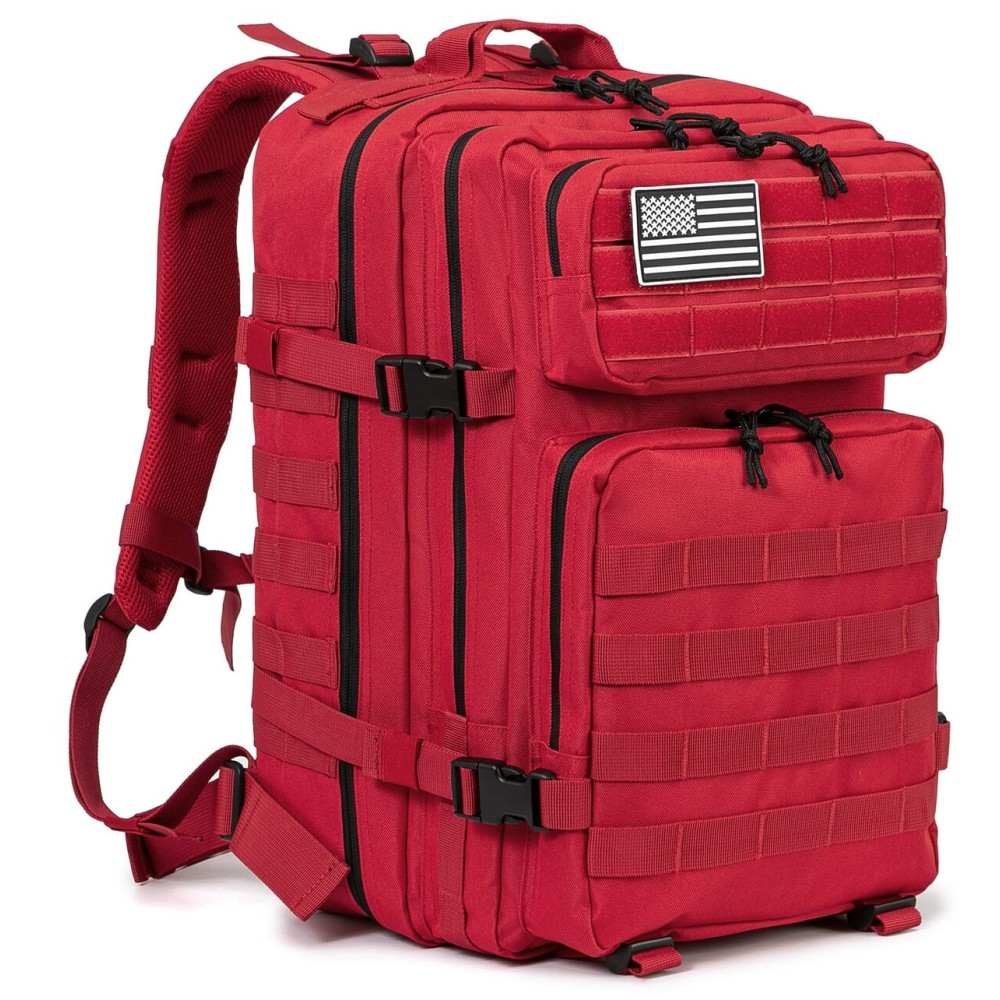 QT&QY 45L Red Military Tactical Backpacks for Women GYM Fitness CCW Molle go bag emergency survival backpack medical Rucksack