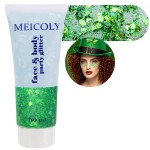 MEICOLY Green Face Body Glitter,Christmas Face Glitter Stocking Stuffers,Green Accessories for Spirit Week Alien Costume,Face Paint Glitter Makeup for Halloween Festival Rave Outfits