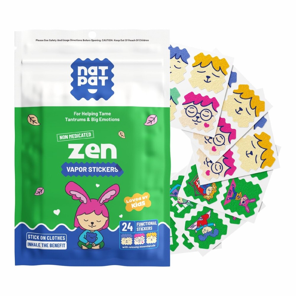 NATPAT Zen Patch Mood Calming Stickers for Kids and Adults - Chemical and Drug Free, Mood Support for Relaxation, Calm and Emotion Regulation - BuzzPatch Natural Patch (24 Pack)