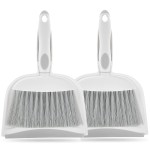 Dust pan, Mini Dustpan and Brush Set, Small Broom and Dustpan Set, Small Hand Broom and dust pan Set, Whisk Broom, Dust pan and Brush for Desk, Table, Home, Kitchen Necessities (Gray 2pcs)