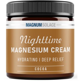 Magnesium Cream - Nighttime Magnesium Lotion - Apply to Legs, Buttocks, Arms or Chest - Topical Magnesium Chloride - USA Made and Safe for Kids (Cocoa)
