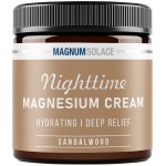Magnum Solace Magnesium Lotion - Nighttime Magnesium Cream - Apply to Leg Muscles, Arms or Chest - Topical Magnesium Chloride - USA Made and Safe for Kids (Sandalwood) 4 Fl Oz (Pack of 1)