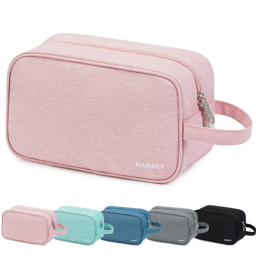 Narwey Travel Toiletry Bag for Women Traveling Dopp Kit Travel Bag for Toiletries Cosmetic Bag Makeup Bag Medicine Bag for Traveling (Pink)
