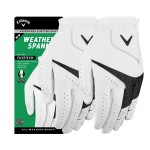Callaway Golf Weather Spann Glove (Worn on Right Hand ,White,Small,Men\'s (2-Pack))