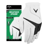 Callaway Golf Weather Spann Glove (Worn on Right Hand,White,Medium,Men\'s)
