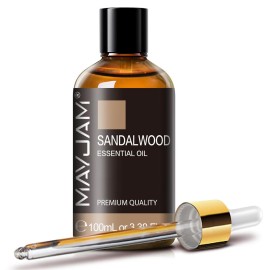 MAYJAM Sandalwood Essential Oil - Pure Essential Oils for Diffuser, Fragrance Oil for Soap Candle Making, Ideal for Home Office Car Yoga Use, 100ML/Bottle