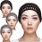 Geyoga 4 Pieces Mesh Crochet Hair Net Rayon Knit Snood Hat Thick Short Women Hairnet Snoods Cover Ornament for Sleeping (Black, Gray)