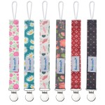 Smlpuame Pacifier Clip Girl,6 Pack Stylish Binky Clips Strap for Baby Girls,Paci Holder with Metal Clip Lightweight Universal Fits Most Pacifiers Teether Toy Teething Ring Soothie,Baby Gift(Flower)