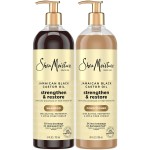 Shea Moisture Jamaican Black Castor Oil Curly Hair Set with Shea Butter - Strengthening Shampoo, Conditioner, and Growth Treatment for Healthy Hair (24 Fl Oz Each)