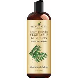 Handcraft Blends Vegetable Glycerin/Glycerine - for DIY Blends 8 Fl Oz - 100% Pure and Natural - Premium Grade Oil for Skin and Hair - Hair and Body - Massage