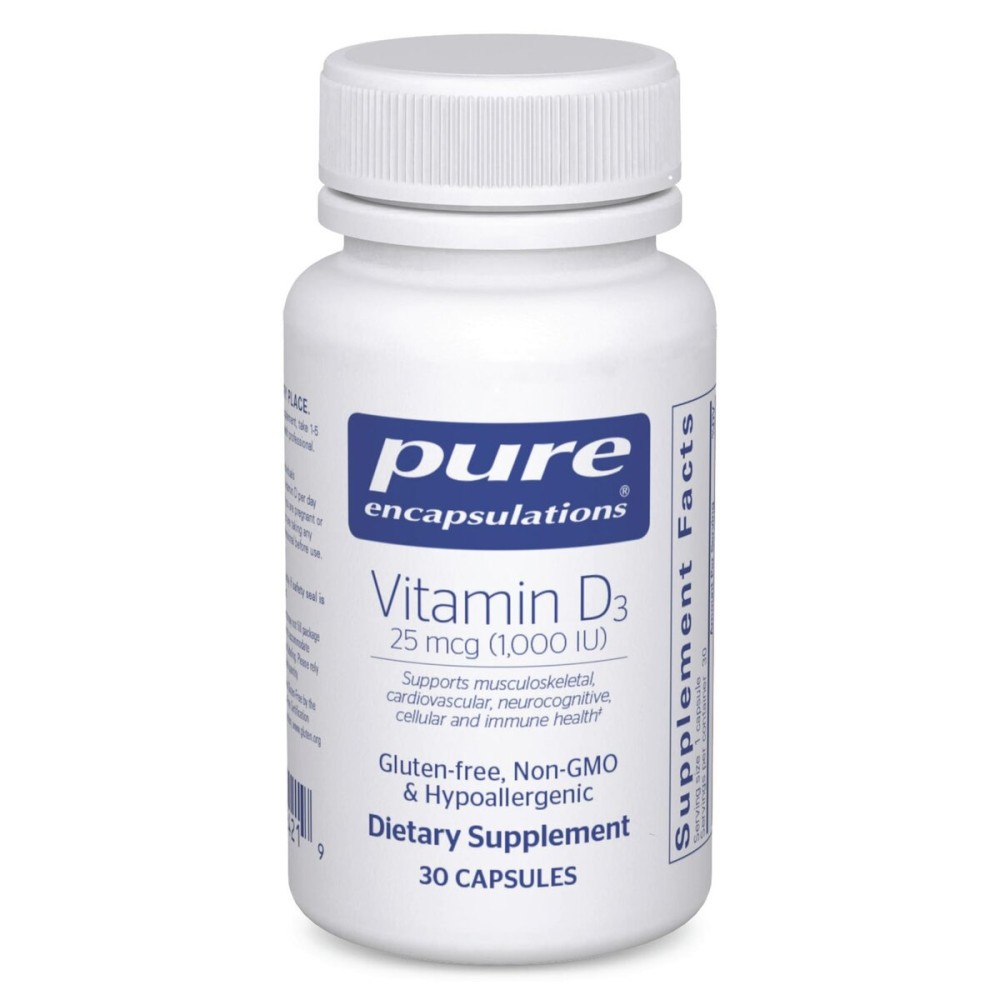 Pure Encapsulations Vitamin D3 25 mcg (1,000 IU) - Supplement to Support Bone, Joint, Breast, Heart, Colon & Immune Health - with Premium Vitamin D - 30 Capsules
