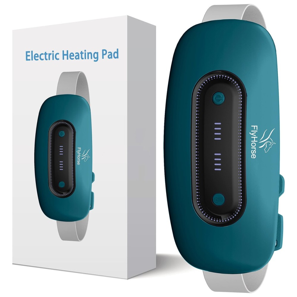 Electric Heating Pad,Portable Cordless Menstrual Heating Pad with 4 Heat Levels and 4 Massage Modes, Fast Large Heating Belly Wrap Belt(Grey)