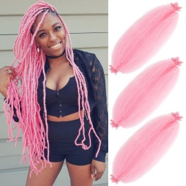 Marley Twist Braiding Hair 16 Inch 3 Packs Pre-separated Springy Afro Twist Hair Marley Hair for Faux Locs Afro Spring Twist Hair Extensions (16 Inch (Pack of 3), Pink)