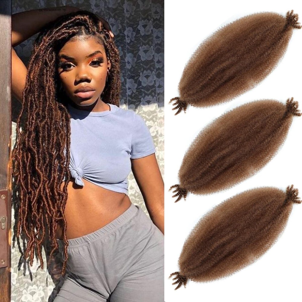 Afro Twist Hair - 16 Inch, 3 Packs, Pre Fluffed Spring Twist Hair for Soft Locs (16 Inch (Pack of 3), 30)