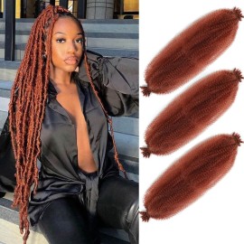 Afro Twist Hair Springy Afro Twist Hair 24 Inch 3 Packs Pre Fluffed Spring Twist Hair Pre Stretched Wrapping Hair for Soft Locs Hair Extensions (24 Inch (Pack of 3), 350)