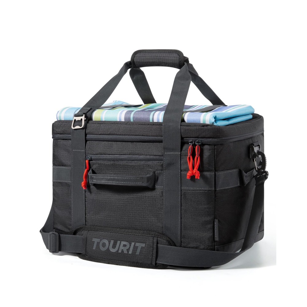 TOURIT Insulated Collapsible Cooler Bag for 60 Cans, 40L Soft Cooler Bag for Picnic, Beach, Work, Trip, Black