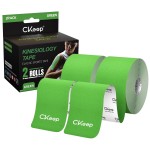 CKeep Kinesiology Tape, Uncut 2 Rolls, Original Cotton Elastic Premium Athletic Tape,Latex Free Hypoallergenic, 2inch x 16ft, Green