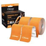 CKeep Kinesiology Tape, Uncut 2 Rolls, Original Cotton Elastic Premium Athletic Tape,Latex Free Hypoallergenic, 2inch x 16ft, Orange