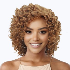 XIUFAXIRUSI XIUFAXIRUSI Curly Afro Wigs for Black Women Short Blonde Kinky Curly Wigs with Side Part Synthetic Full Hair Wig