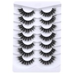 Mebver 8D Fluffy Wispy Lashes False Eyelashes Cat Eye Lashes Faux Mink Lashes Natural Look That Look Like Extensions Pestaas Postizas D Curl Lash Strips 7 Pairs Pack