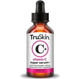 TruSkin Vitamin C Super Serum - Niacinamide, Retinol, Hyaluronic Acid & Squalane - All-in-One Anti Aging Serum for Face - Improve Appearance of Dark Spots, Firmness for Brighter Looking Skin, 2 Fl Oz