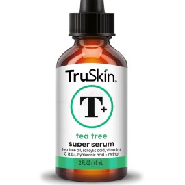 TruSkin Tea Tree Oil Acne Treatment for Face - Acne Serum - Improve the Appearance of Pores, Skin Tone for Smooth, Glowing Skin with Salicylic Acid, Vitamin C, Niacinamide & Retinol, 2 OZ