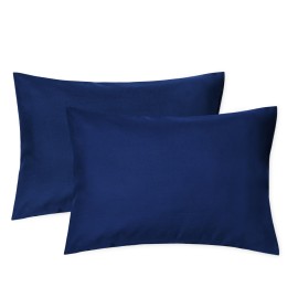EXQ Home Toddler Pillowcases Zippered 13x18 Travel Pillow Case Set of 2, Small Pillow Case Fits Baby Pillow Sized 12x16, 13x18, Kids Pillowcases 2 Pack Machine Washable(Navy)