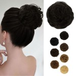 BARSDAR Human Hair Bun Extension - Human Hair Bun Scrunchie for Women Girls - Real Hair Buns Hair Piece Large Black Hair Bun Extensions Updo Chignons Daily - Natural Black
