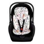 2 in 1 Infant Car Seat Insert, Car Seat Head Support Baby Girls Boys, Soft Newborn Carseat Insert Cushion, Perfect for Carseats, Strollers, Swings (Gray Animals)