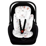 CARUILI 2 in 1 Infant Car Seat Insert, Car Seat Head Support Baby Girls Boys, Soft Newborn Carseat Insert Cushion, Perfect for Carseats, Strollers, Swings (White Flower)