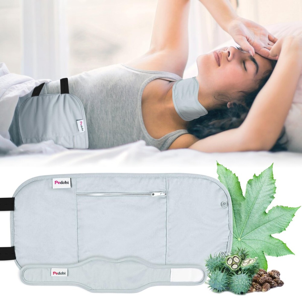 Pedobi Castor Oil Pack Wrap Reusable Organic Castor Oil Pack for Liver Detox, Less Mess, Elastic Strap Soft Cotton Anti Oil Leak(Oil Not Include)