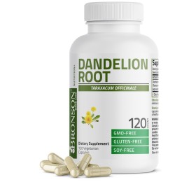 Bronson Dandelion Root High Potency Supplement, Supports Overall Good Health & Well-Being, Traditional Diuretic Herb - Non-GMO, 120 Vegetarian Capsules