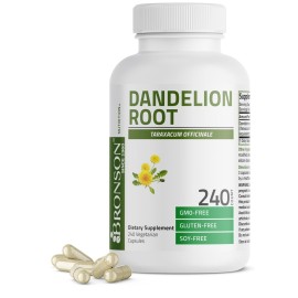 Bronson Dandelion Root High Potency Supplement, Supports Overall Good Health & Well-Being, Traditional Diuretic Herb - Non-GMO, 240 Vegetarian Capsules