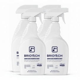 BRIOTECH Sanitizer Disinfectant Hypochlorous Spray, Kill 99.99% of Viruses & Bacteria, Control Mold, Eliminate Odor, Gentle for Nursery & Play Rooms, Food Contact Surface Sanitizer, 32 fl oz (4 Pack)