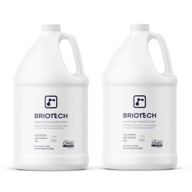 BRIOTECH Sanitizer Disinfectant Hypochlorous, Kill 99.99% of Viruses & Bacteria, Control Mold, Eliminate Odor, Gentle for Nursery & Play Rooms, Food Contact Surface Sanitizer, 1 Gallon Refill (2 Pack)