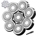 WAHFOX 8 Blades Head Shaver Replacement - Electric Razor With 8D Head Blade for Electric Shaver