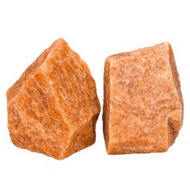 Amazing Gemstone 2 Pieces Peach Moonstone Raw Crystals and Healing Stones, Natural Rocks for Tumbling and DIY Raw Stones and Crystals