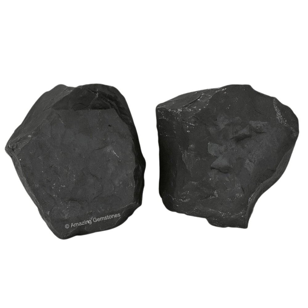 Amazing Gemstone 2 Pieces Shungite Raw Crystals and Healing Stones, Natural Rocks for Tumbling and DIY Raw Stones and Crystals