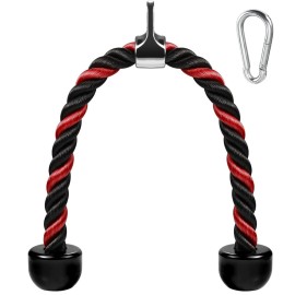 AWEFRANK Deluxe Tricep Rope Pull Down Cable, 27 & 36 Inch Rope Length, Easy to Grip & Non-Slip Cable Attachment for Gym Workout Exercise